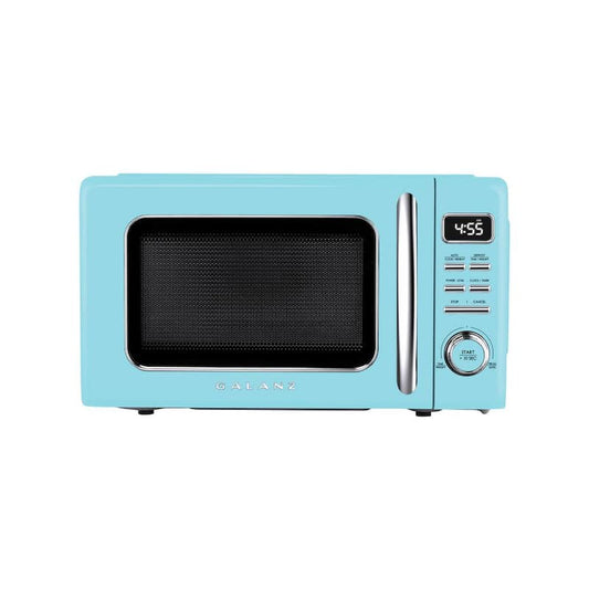 0.9 cu. ft. 900-Watt Retro Countertop Microwave in Blue