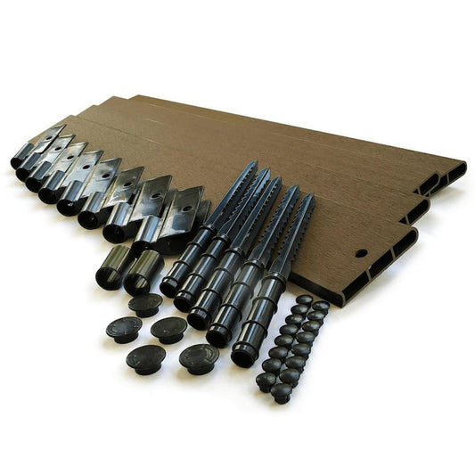 1 in. Series 16 ft. Uptown Brown Composite Straight Landscape Edging Kit